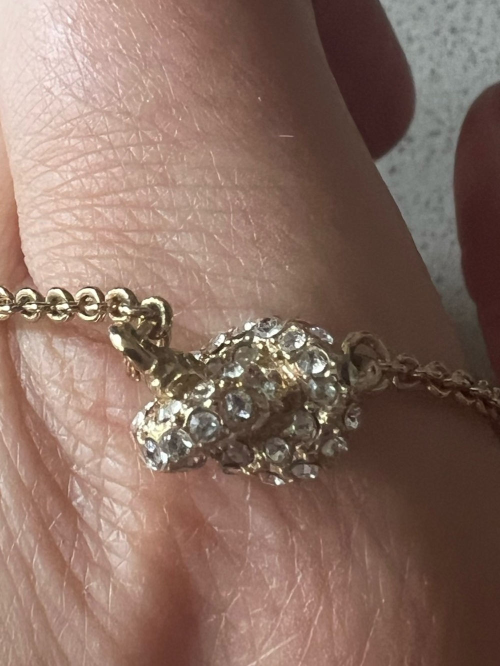 Kate Spade Sailor's Knot Pave Gold Necklace